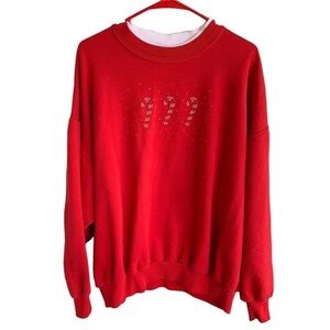 Vintage Morning Sun Crewneck Sweatshirt Candy Canes